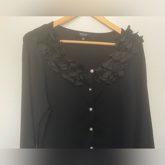 Spense black cardigan with Frills Women’s Petite Size XL Corporate Goth - Picture 3 of 11